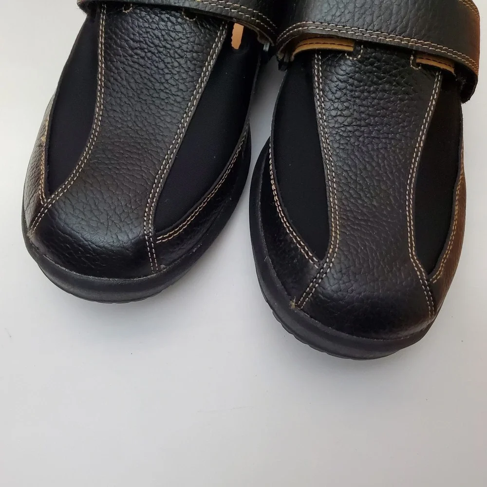 Men's Dr Comfort Douglas 11 XW Extra Wide Black Leather Slip On Diabetic Shoes